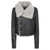 Rick Owens Black Shearling Biker Jacket With Buttons In Leather Woman Black