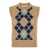 AMI Paris Argyle Sweater Beige