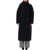 MSGM Msgm Scarfed Collar Long Coat Black