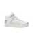 Philippe Model Philippe Model Mid Sneaker With Upper In Silver Laminated Calfskin And Faux Sheepskin Effect Fabric WHITE