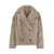 YVES SALOMON Beigedouble-Breasted Fur Jacket In Lambskin Woman Beige