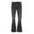 PURPLE BRAND Black Flared Jeans With Crinkled Effect In Stretch Cotton Denim Man GREY