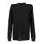 Rick Owens Black Oversized Crewneck Top In Semi Sheer Knit Man Black