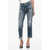 7 For All Mankind Luxe Vintage Distressed Cropped Denims Blue