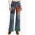 Victoria Beckham Patchwork Heavy Boot Cut Jeans 30Cm Blue