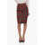 Saint Laurent Wool Blend Tartan Skirt Red