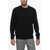 Comme des Garçons Shirt Crew Neck Wool Sweater With Contrasting Sleeves Black