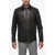 Salvatore Santoro Leather Overshirt With Pointed Collar Black