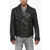 Salvatore Santoro Craquelé Leather Double-Breasted Biker Jacket Black