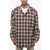 Maison Margiela Checkered Wool Shirt Burgundy