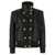 Balmain Double-breasted leather bomber jacket Black