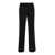 PLAIN Straight Black Pants With Belt Loops In Fabric Woman Black