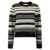 Ganni Multicolor Crewneck Sweater With All-Over Striped Motif In Wool Blend Woman MULTICOLOR