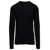 Rick Owens Black Long Sleeve Top With Crewneck In Cashmere And Wool Man Black