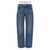 DENIM X ALEXANDER WANG 'Slit Hem Prestyle Hotfix Mesh Undie' jeans Light Blue