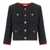 Elisabetta Franchi ELISABETTA FRANCHI BLACK/RED PASSION TWEED CROPPED JACKET Black