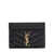 Saint Laurent Saint Laurent Ysl Chevron-Quilted Leather Cardholder Black