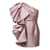 SOLACE LONDON Pink Mini Dress With Ruffles At The Side In Techno Fabric Woman PINK