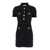 Self-Portrait Mini Dress With Jewel Buttons In Tweed Woman Black