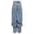 Y/PROJECT 'Evergreen Draped Cuff' jeans Blue