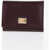 Dolce & Gabbana Solid Color Saffiano Leather Wallet With Golden Logo Burgundy