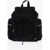 Valentino Garavani Garavani Solid Color Multi-Pocket Backpack With All-Over Mon Black