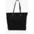 Valentino Garavani Garavani Fabric Tote Bag With Leather Trims And All-Over Mon Black