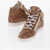 Giuseppe Zanotti Patterned Leather Mid-Top Sneakers With Golden Zip Brown