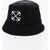 Off-White Nylon Bucket Hat With Contrasting Detail Black