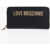 Moschino Love Solid Color Faux Leather Wallet With Metal Logo Black