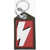 Neil Barrett Keyring With Leather Pendant And Thunderbolt Detail Red