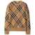 Burberry Burberry Check Wool Crewneck Jumper Beige