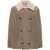 Brunello Cucinelli Brunello Cucinelli Down Coat With Shearling Neck Grey