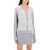 Tory Burch Silk Insert Cardigan With Eight SHADOW GRAY MELANGE T MONOGRAM