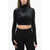 THE ANDAMANE Long Sleeved Velvet Top Black