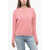 Ralph Lauren Fleece Cotton Blend Crew Neck Sweatshirt With Embroidered Lo Pink