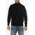 C.P. Company Mock Neck Wool Blend Sweater With Half Zip Black