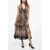 AllSaints Animal Motif Ella Maxi Dress With Laces Brown