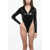 ADRIANA HOT COUTURE Sequined Bodysuit With Hood Black