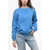 Ralph Lauren Fleece Cotton Blend Crew Neck Sweatshirt With Embroidered Lo Light Blue