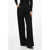 THE ANDAMANE Single-Pleated Palazzo Pants With Lurex Pinstriped Motif Black