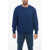 Ralph Lauren Fleece Cotton Blend Crew Neck Sweatshirt With Embroidered Lo Blue