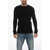 Rick Owens Luxor Crew Neck Cashmere Blend Pullover With Jacquard Detail Black