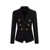 Balmain Black Double-Breasted Jacket With Lurex Details And Jewel Buttons In Wool Woman Black