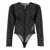 Elisabetta Franchi Elisabetta Franchi Flocked Monogram-Jacquard Bodysuit Black