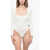 COURRÈGES Long Sleeved Ribbed Bodysuit White