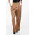 Marni Flannel Loose-Fit Pants With Turn-Ups Brown