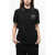 Versace Jeans Couture Piquet Cotton Polo With Lurex Print Black