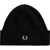 Fred Perry Beanie Hat With Logo BLACK