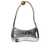 JACQUEMUS 'Le Bisou Perle' Silver Shoulder Bag With Logo Detail In Laminated Leather Woman GREY